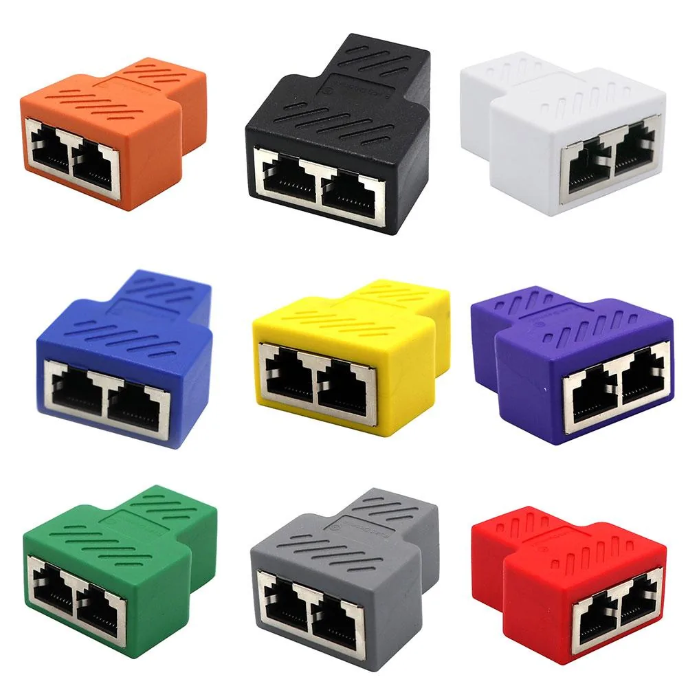 Highspeed 2way Ethernet Cable Adapter Lan Network Splitter Extender Internet Connection Input Output Adapter For Enhanced Connectivity - 1