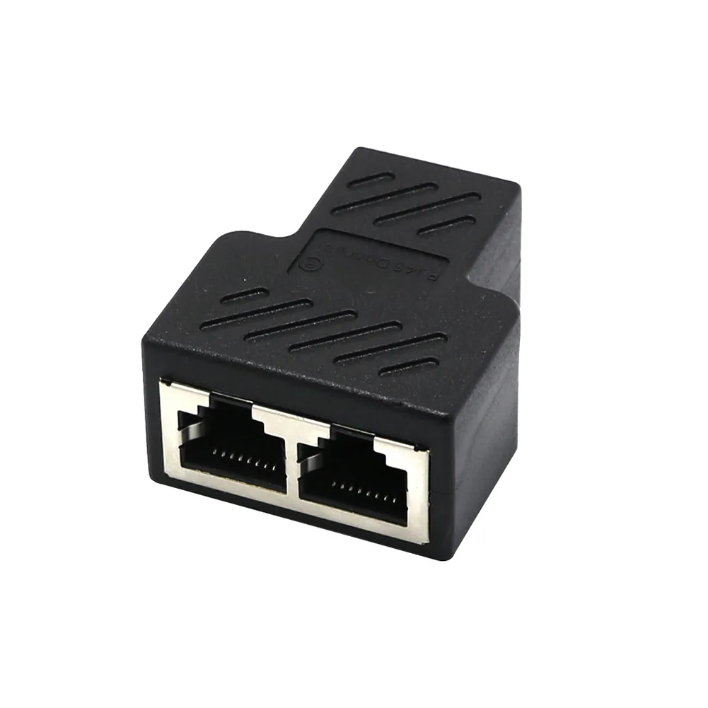 Highspeed 2way Ethernet Cable Adapter Lan Network Splitter Extender Internet Connection Input Output Adapter For Enhanced Connectivity - 2