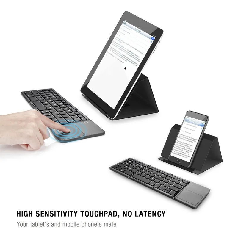 Avatto B033 Compact Bluetooth Keyboard Foldable Wireless Keypad With Touchpad Compatible With Windows Android Ios Ipad Phone - 3 Avatto B033 Compact Bluetooth Keyboard Foldable Wireless Keypad With Touchpad Compatible With Windows Android Ios Ipad Phone - 3
