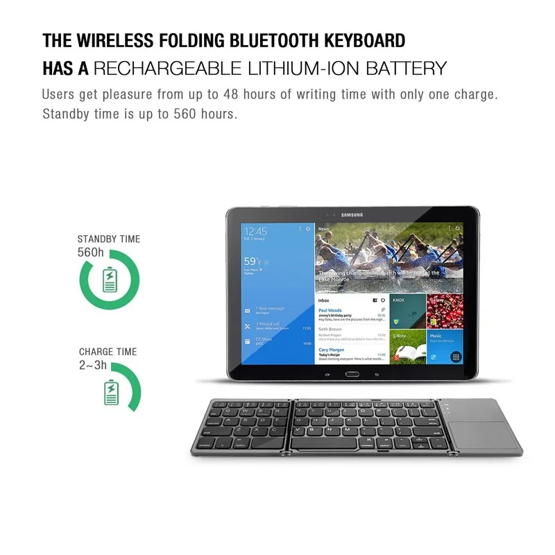 Avatto B033 Compact Bluetooth Keyboard Foldable Wireless Keypad With Touchpad Compatible With Windows Android Ios Ipad Phone - 5 Avatto B033 Compact Bluetooth Keyboard Foldable Wireless Keypad With Touchpad Compatible With Windows Android Ios Ipad Phone - 5