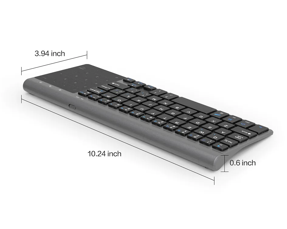 Avatto Ultrathin 24ghz Mini Wireless Keyboard With Touchpad Numeric Keypad For Android Windows Pc Laptop Tablet - 4 Avatto Ultrathin 24ghz Mini Wireless Keyboard With Touchpad Numeric Keypad For Android Windows Pc Laptop Tablet - 4