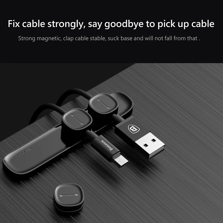 Baseus Carhome Office Usb Charger Clip Magnetic Cable Organizer Computer Accessory For Efficient Wire Management - 2 Baseus Carhome Office Usb Charger Clip Magnetic Cable Organizer Computer Accessory For Efficient Wire Management - 2