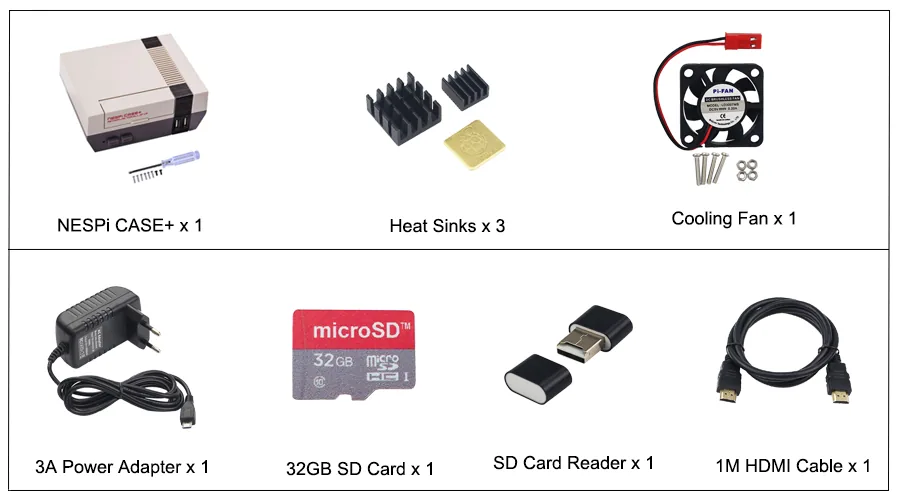 Raspberry Pi 3 Model B Complete Starter Kit With Retroflag Case 32gb Sd Card Power Adapter Cooling Fan Hdmi Cable Retropie Game - 4
