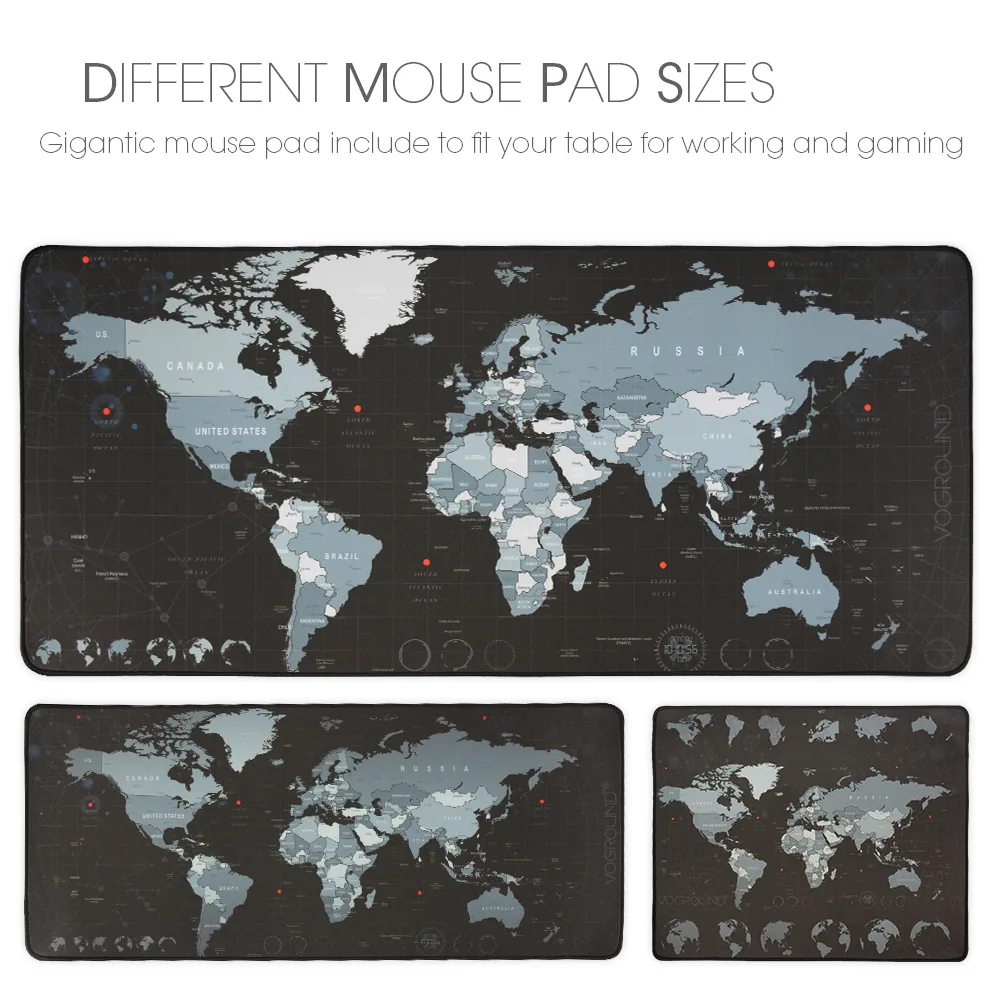 Extra Large Antislip Gaming Mouse Pad With World Map Design Natural Rubber Locking Edge Ideal For Gamers - 2 Extra Large Antislip Gaming Mouse Pad With World Map Design Natural Rubber Locking Edge Ideal For Gamers - 2