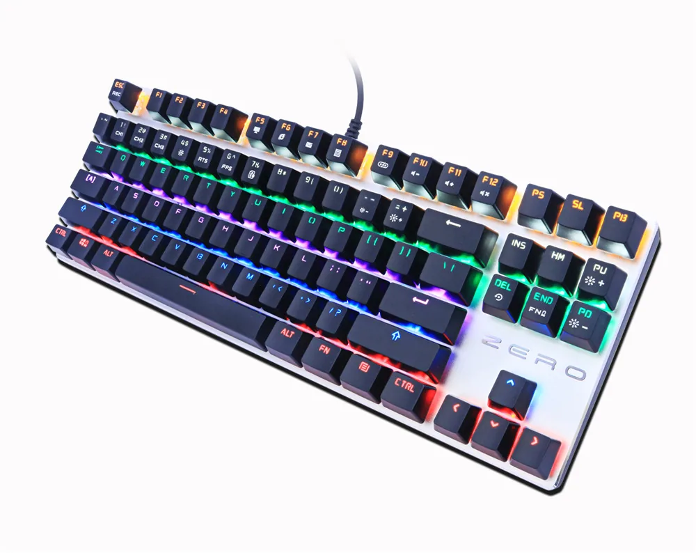 Metoo Edition 87key Mechanical Gaming Keyboard With Blue Switches Russian Sticker For Tablet Desktop - 7