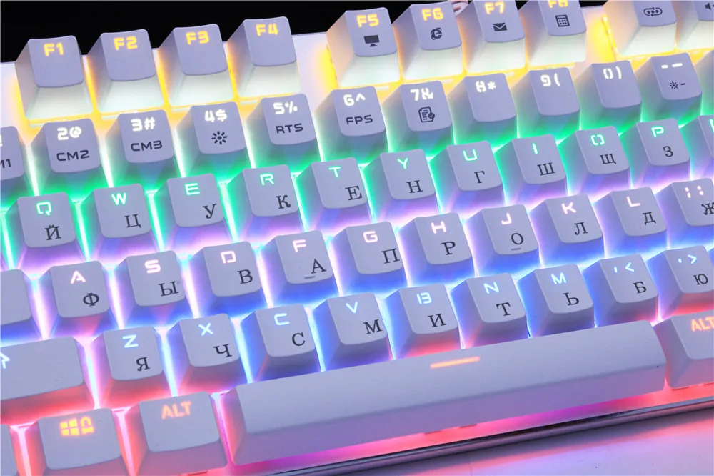 Metoo Edition 87key Mechanical Gaming Keyboard With Blue Switches Russian Sticker For Tablet Desktop - 13