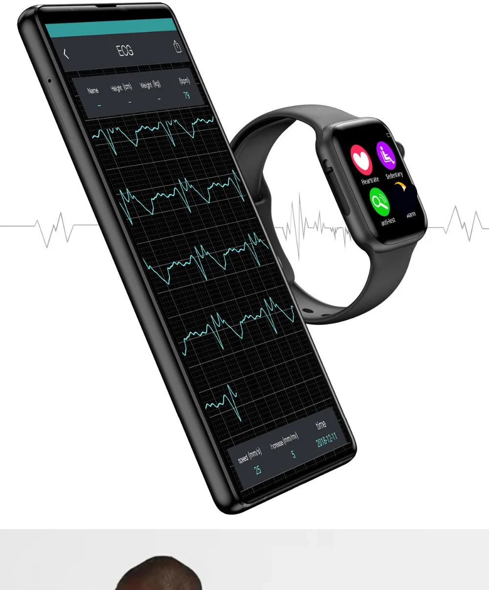 Advanced Mtk2502d Watch Bluetooth Ecg Heart Rate Monitor Compatible With Apple Android Phones Unisex Design - 4 Advanced Mtk2502d Watch Bluetooth Ecg Heart Rate Monitor Compatible With Apple Android Phones Unisex Design - 4