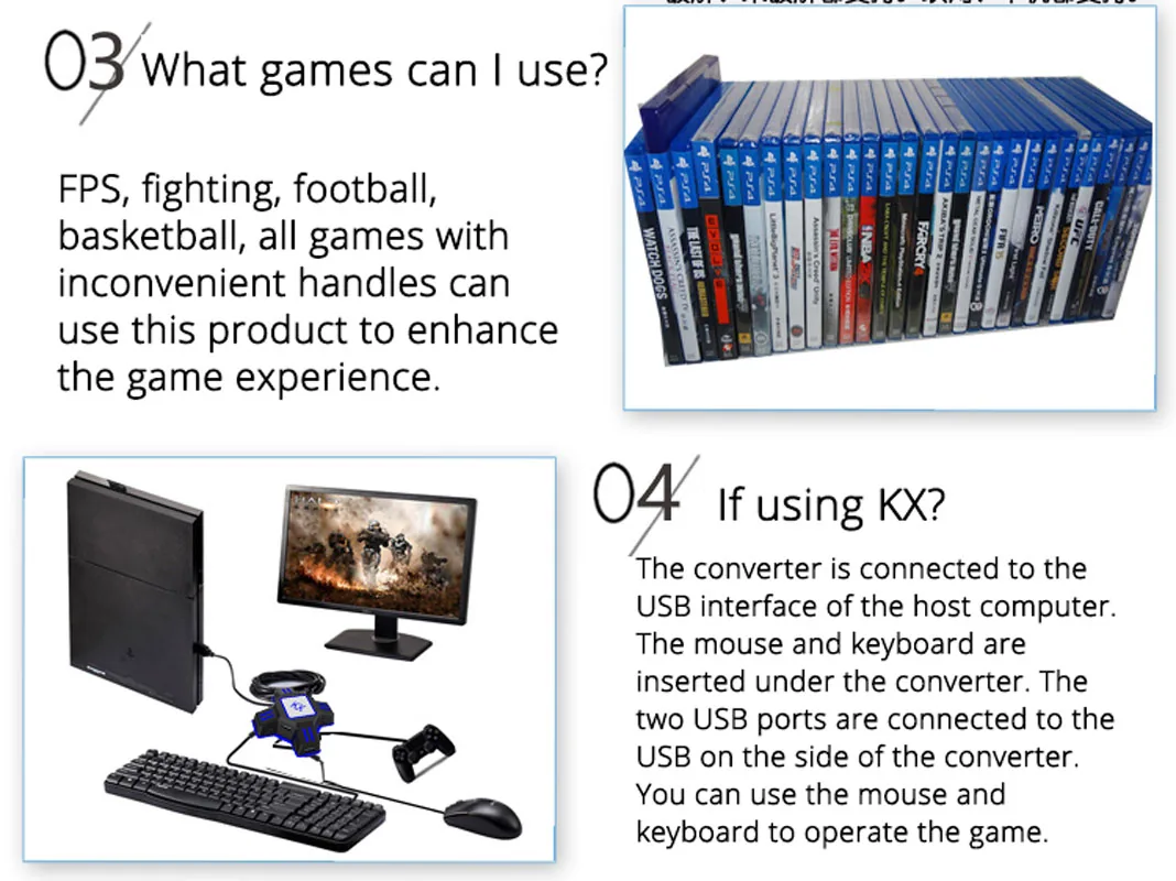 Ps4ps3xbox Onenintendo Switch Keyboard Mouse Adapter Gamepad Controller Converter Fps Game Accessories - 6