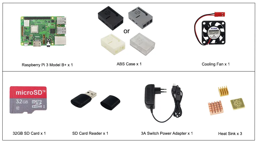 Raspberry Pi 3 Model B With 5 Inch Touchscreen Lcd 32gb Sd Card Abs Case 3a Power Adapter Hdmi Heatsinks Perfect For Rpi 3b Projects - 4