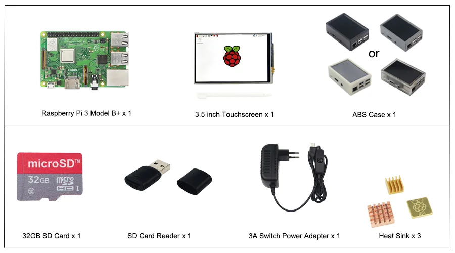 Raspberry Pi 3 Model B With 5 Inch Touchscreen Lcd 32gb Sd Card Abs Case 3a Power Adapter Hdmi Heatsinks Perfect For Rpi 3b Projects - 8
