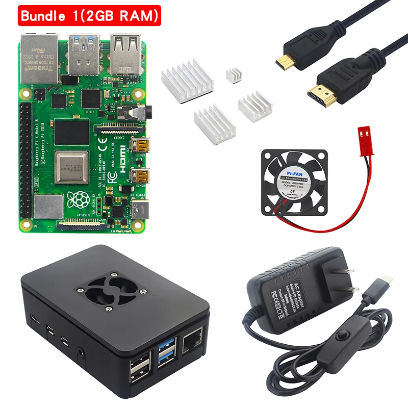 Raspberry Pi 4 Model B Starter Kit With 2gb4gb Ram Abs Case Heatsink 32gb64gb Sd Card Micro Hdmi Cable Power Adapter For 4b Board - 1 Raspberry Pi 4 Model B Starter Kit With 2gb4gb Ram Abs Case Heatsink 32gb64gb Sd Card Micro Hdmi Cable Power Adapter For 4b Board - 1