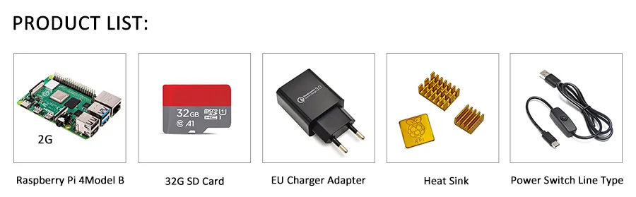 Raspberry Pi 4 Model B Starter Kit With Power Switch Typec Interface Euus Charger Adapter And Heatsink - 3 Raspberry Pi 4 Model B Starter Kit With Power Switch Typec Interface Euus Charger Adapter And Heatsink - 3