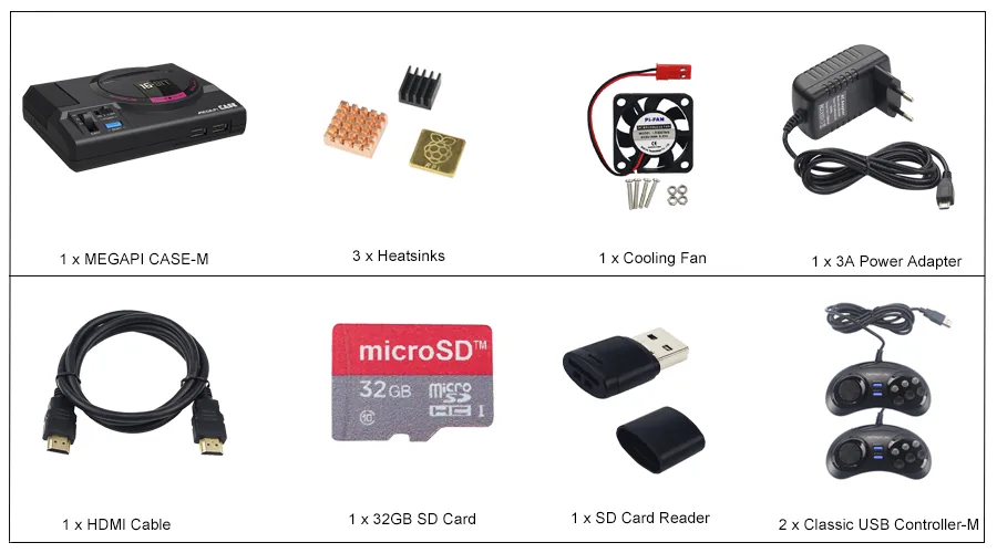 Retroflag Classic Raspberry Pi 3 Model B Case With Usb Controller Fan Heatsinks Power Adapter For Retropie - 4 Retroflag Classic Raspberry Pi 3 Model B Case With Usb Controller Fan Heatsinks Power Adapter For Retropie - 4