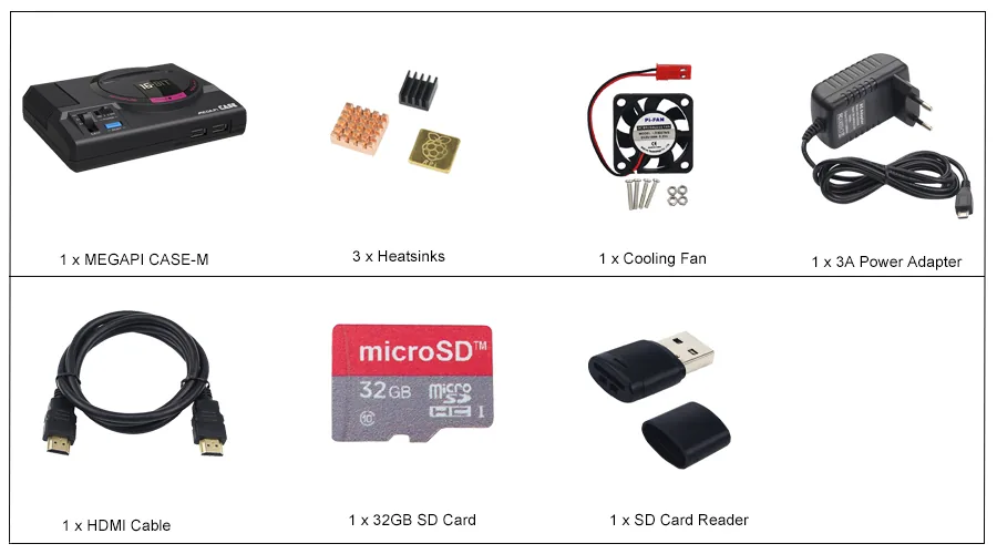 Retroflag Classic Raspberry Pi 3 Model B Case With Usb Controller Fan Heatsinks Power Adapter For Retropie - 3 Retroflag Classic Raspberry Pi 3 Model B Case With Usb Controller Fan Heatsinks Power Adapter For Retropie - 3