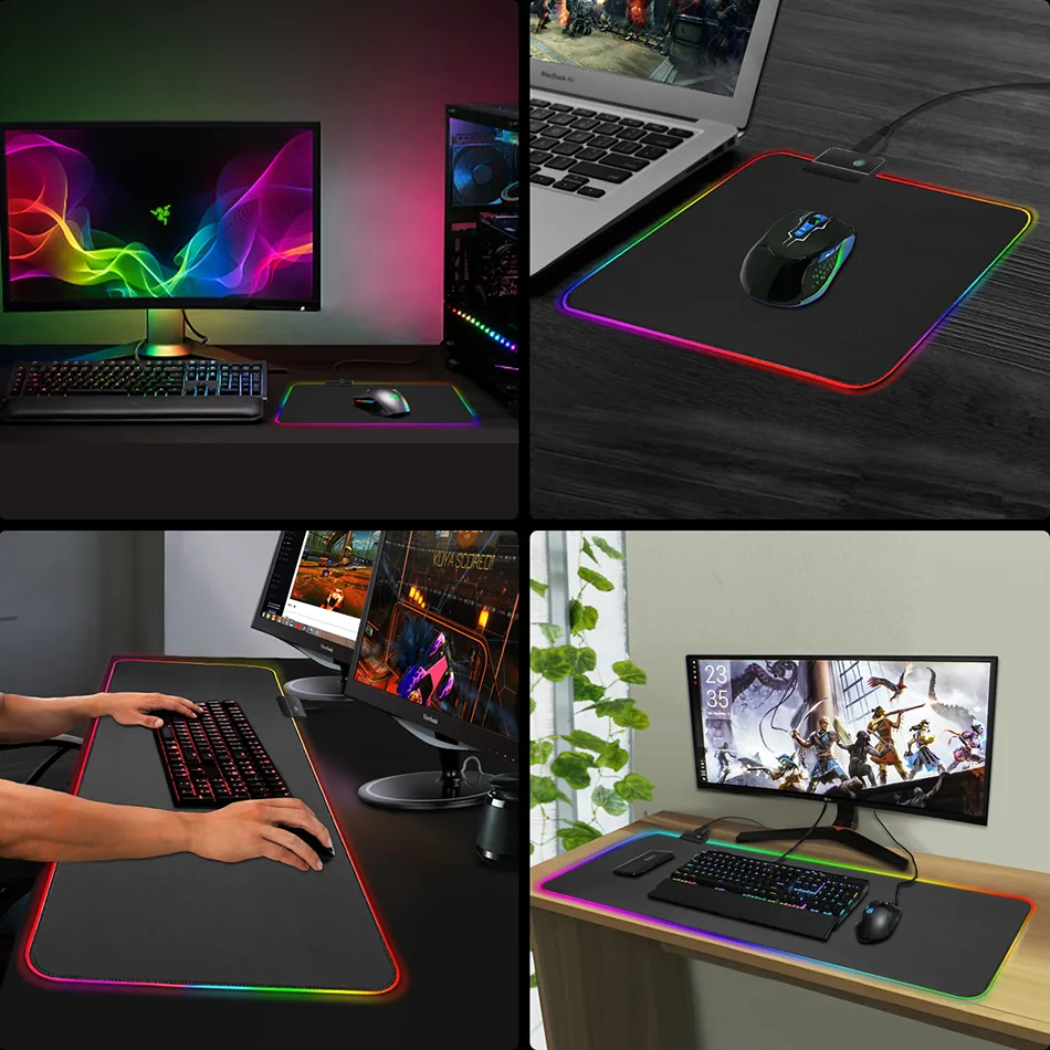 Large Rgb Gaming Mouse Pad With Led Backlight Antislip Mat For Keyboard And Desk Enhanced Pc Gamer Experience - 5 Large Rgb Gaming Mouse Pad With Led Backlight Antislip Mat For Keyboard And Desk Enhanced Pc Gamer Experience - 5