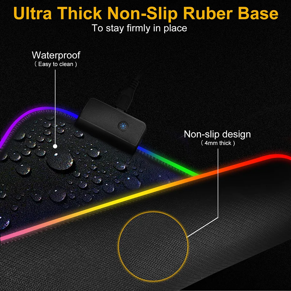 Large Rgb Gaming Mouse Pad With Led Backlight Antislip Mat For Keyboard And Desk Enhanced Pc Gamer Experience - 2 Large Rgb Gaming Mouse Pad With Led Backlight Antislip Mat For Keyboard And Desk Enhanced Pc Gamer Experience - 2