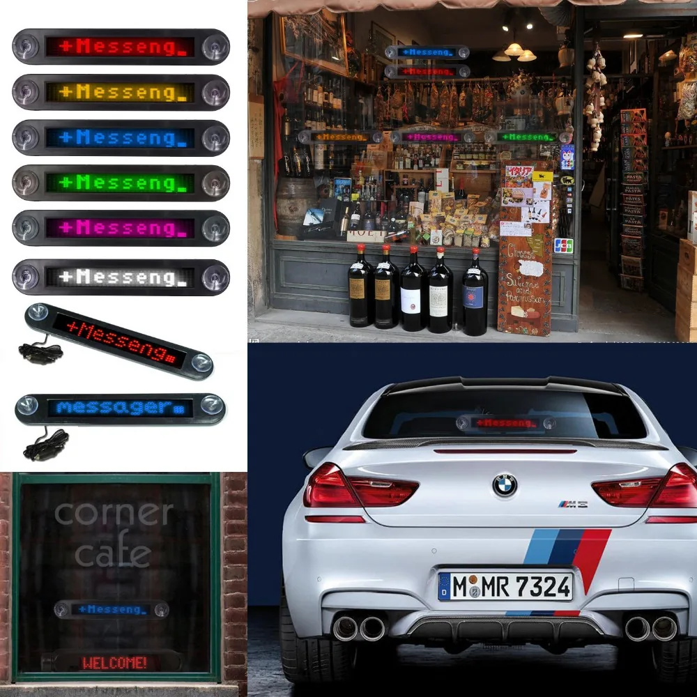 Programmable 12v Red Led Car Sign 30cm Scrolling Advertising Message Mirror Display Rear Window Moving Signs With Remote - 11 Programmable 12v Red Led Car Sign 30cm Scrolling Advertising Message Mirror Display Rear Window Moving Signs With Remote - 11