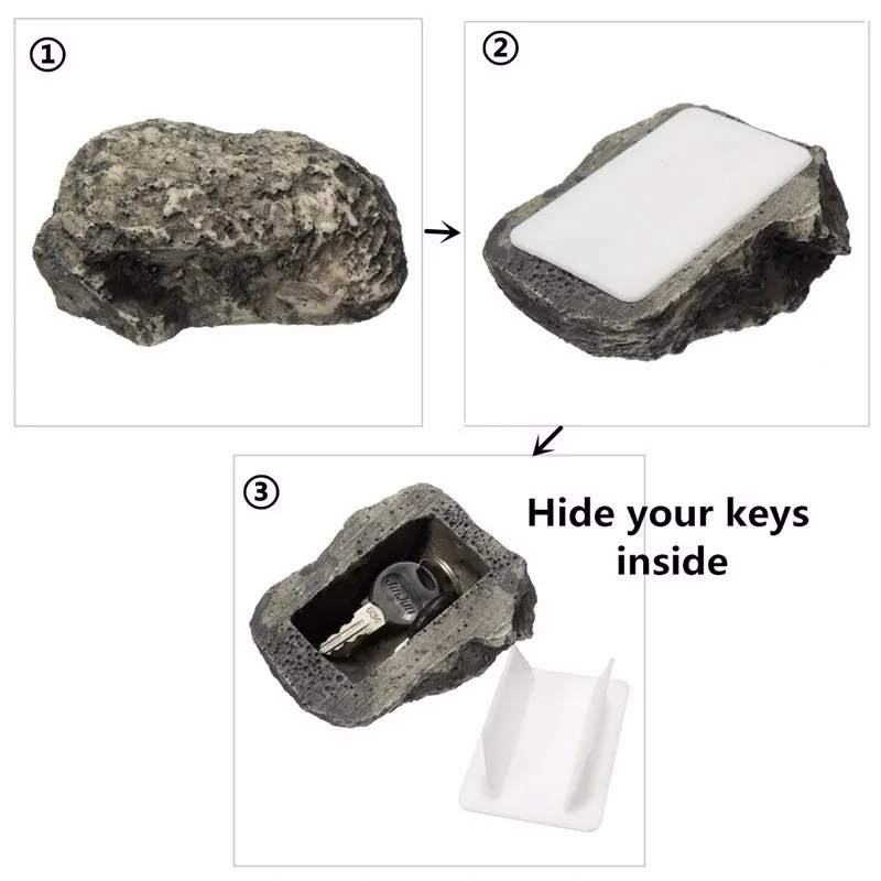 2piece Set Hidden Secret Stash Storage Key Lock Safe Compartment Money Security Case In Stone Design - 2 2piece Set Hidden Secret Stash Storage Key Lock Safe Compartment Money Security Case In Stone Design - 2