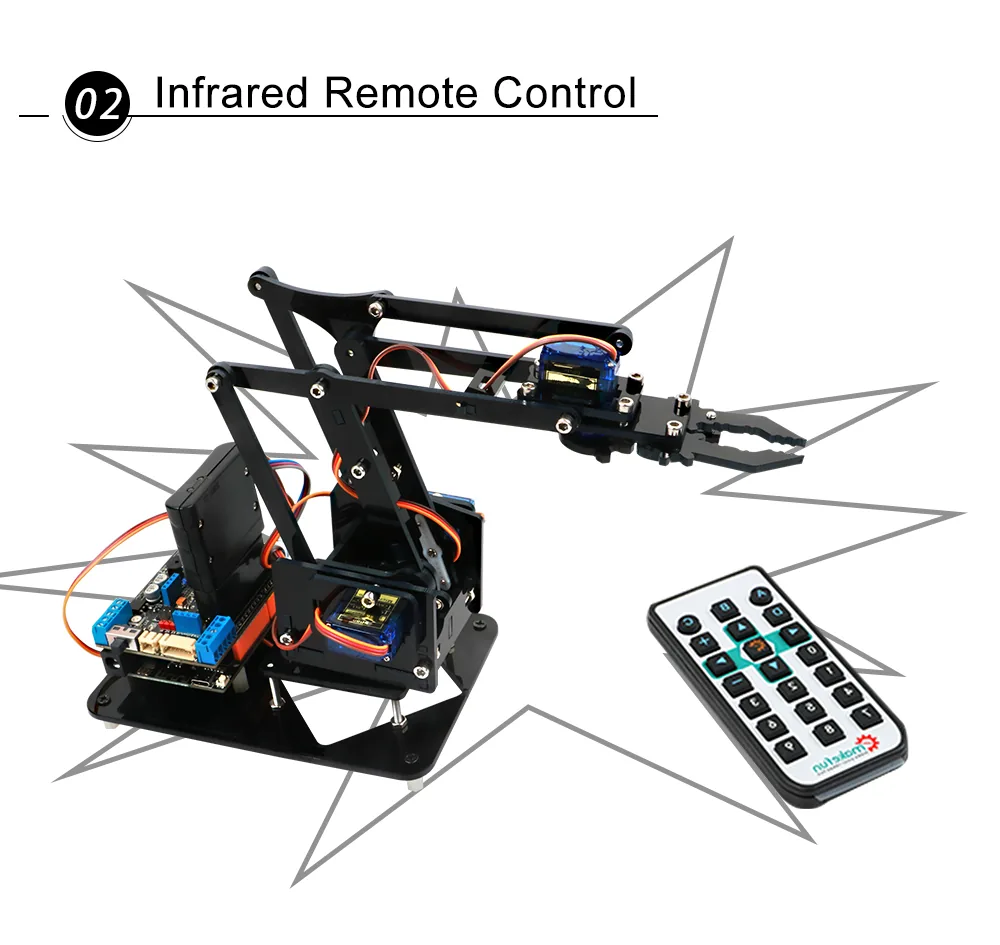 4dof Diy Robot Arm Kit With Ps2 24g Wireless Control Arduino R3 Compatible Educational Mechanical Robotics Claw Set For Programming - 4 4dof Diy Robot Arm Kit With Ps2 24g Wireless Control Arduino R3 Compatible Educational Mechanical Robotics Claw Set For Programming - 4