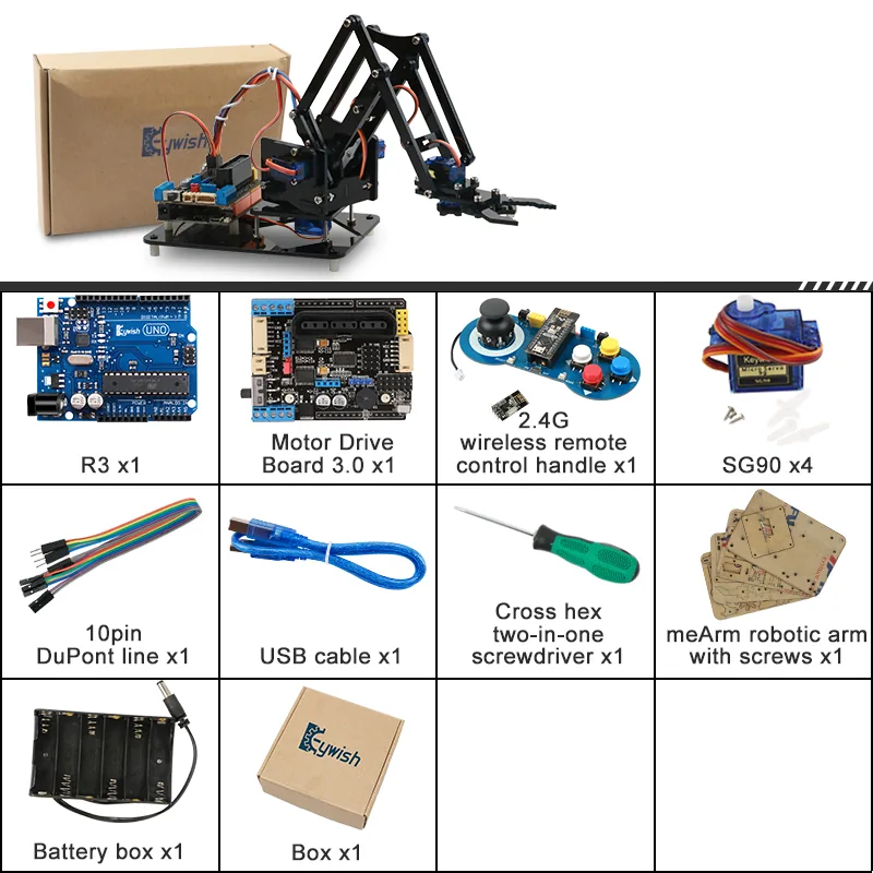 4dof Diy Robot Arm Kit With Ps2 24g Wireless Control Arduino R3 Compatible Educational Mechanical Robotics Claw Set For Programming - 5 4dof Diy Robot Arm Kit With Ps2 24g Wireless Control Arduino R3 Compatible Educational Mechanical Robotics Claw Set For Programming - 5