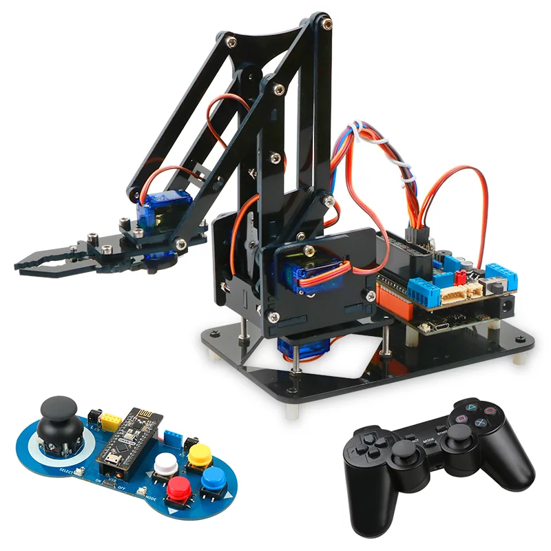 4dof Diy Robot Arm Kit With Ps2 24g Wireless Control Arduino R3 Compatible Educational Mechanical Robotics Claw Set For Programming - 1 4dof Diy Robot Arm Kit With Ps2 24g Wireless Control Arduino R3 Compatible Educational Mechanical Robotics Claw Set For Programming - 1