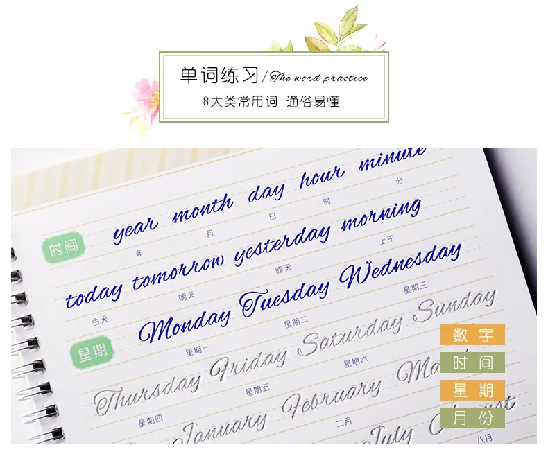 3d Groove Circular English Alphabet Handwriting Practice Book Auto Dry Repeat Writing Exercise Copybook - 4