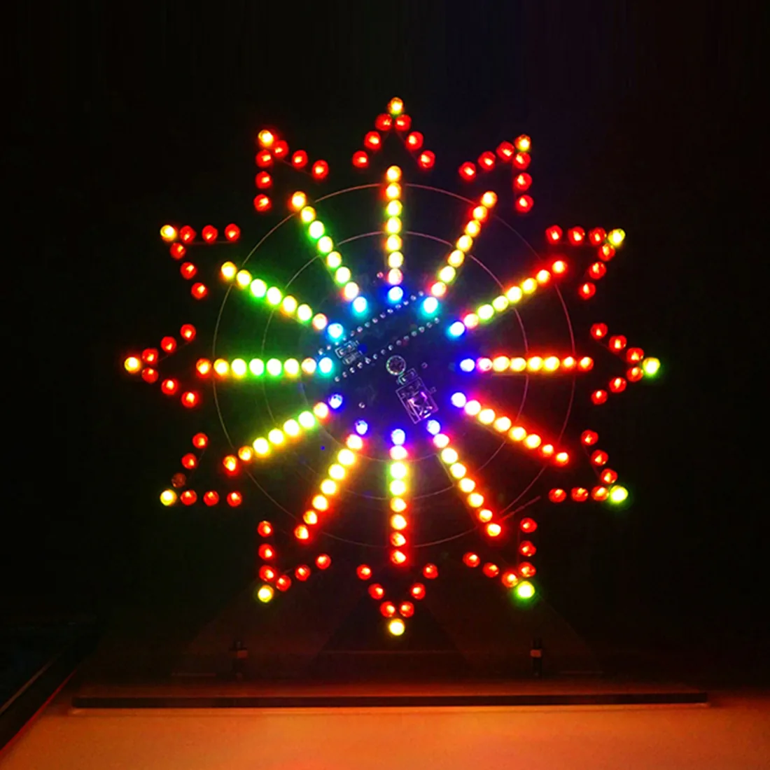 Diy Colorful Led Ferris Wheel Kit With Infrared Remote Automatic Rotating Decorative Electronic Components - 6 Diy Colorful Led Ferris Wheel Kit With Infrared Remote Automatic Rotating Decorative Electronic Components - 6
