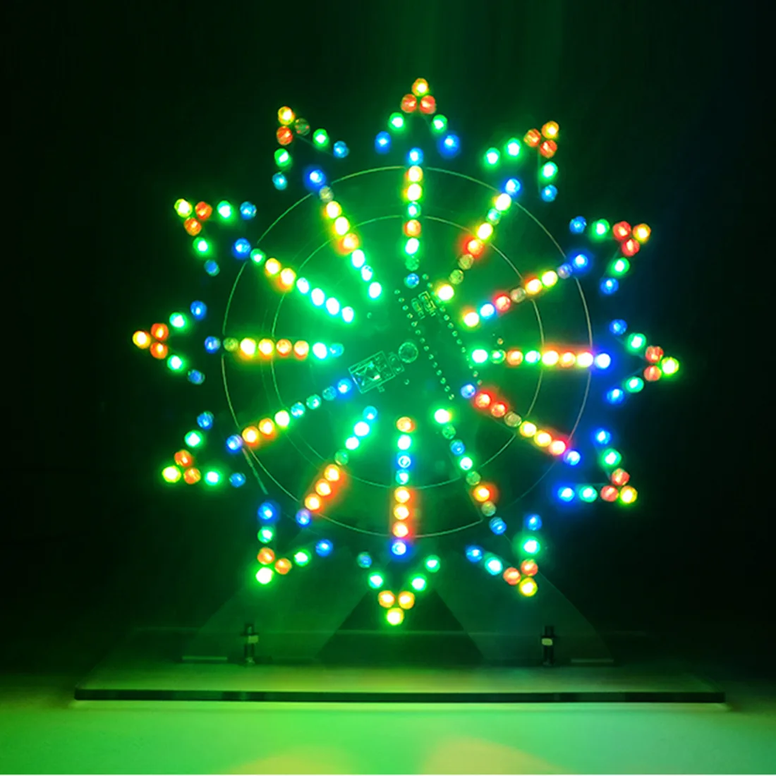 Diy Colorful Led Ferris Wheel Kit With Infrared Remote Automatic Rotating Decorative Electronic Components - 8 Diy Colorful Led Ferris Wheel Kit With Infrared Remote Automatic Rotating Decorative Electronic Components - 8