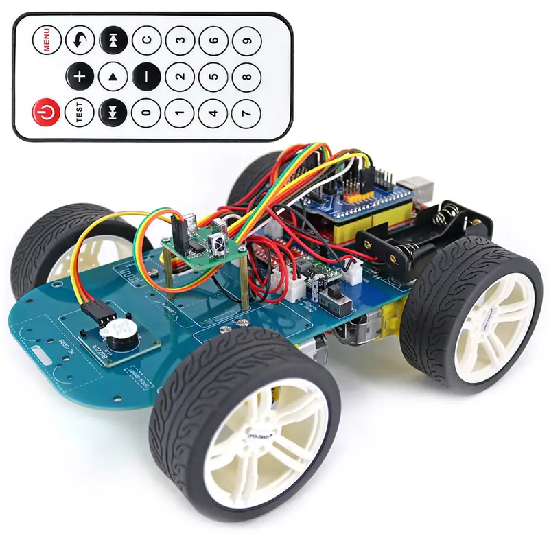 Advanced 4wd Programmable Robot Car Toy Wireless Ir Remote Control Learning Kit With Arduino R3 Nano Tutorial - 1