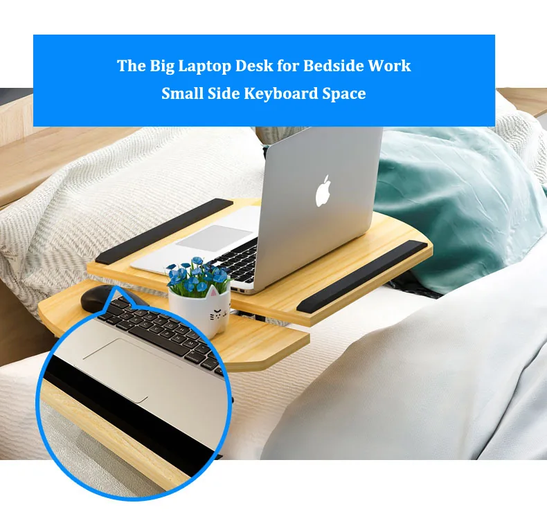 Adjustable Portable Folding Laptop Desk Bedside Home Study Table Movable Computer Workstation - 4
