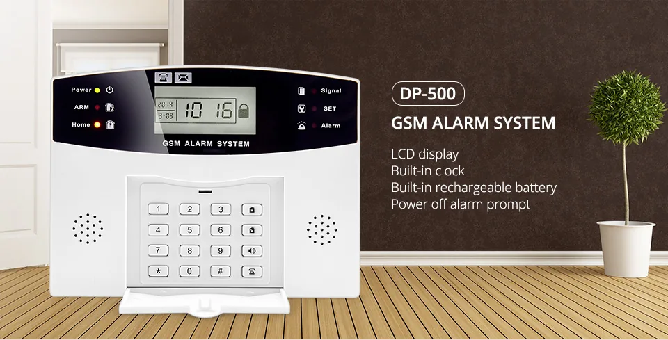 Wireless Gsm Home Security Alarm System Kit With Lcd Display Metal Remote Control Voice Prompt Wired Siren And Sim Sms Door Sensor - 1