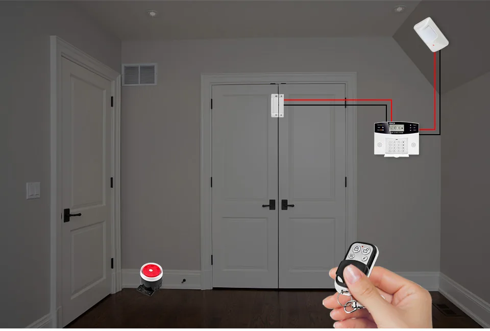 Wireless Gsm Home Security Alarm System Kit With Lcd Display Metal Remote Control Voice Prompt Wired Siren And Sim Sms Door Sensor - 2
