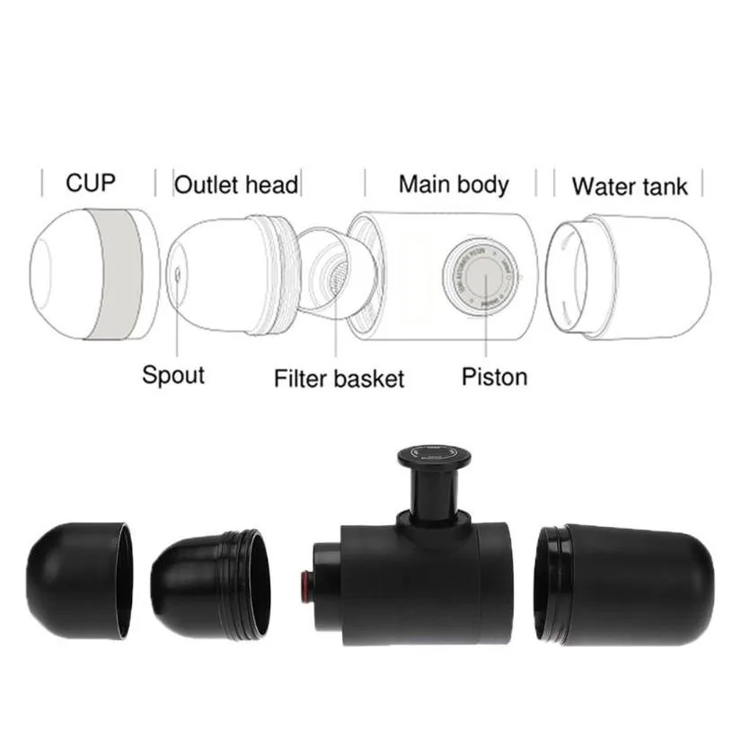 Portable Mini Handheld Espresso Coffee Machine Manual Pressing Maker For Home Office Travel Use - 7