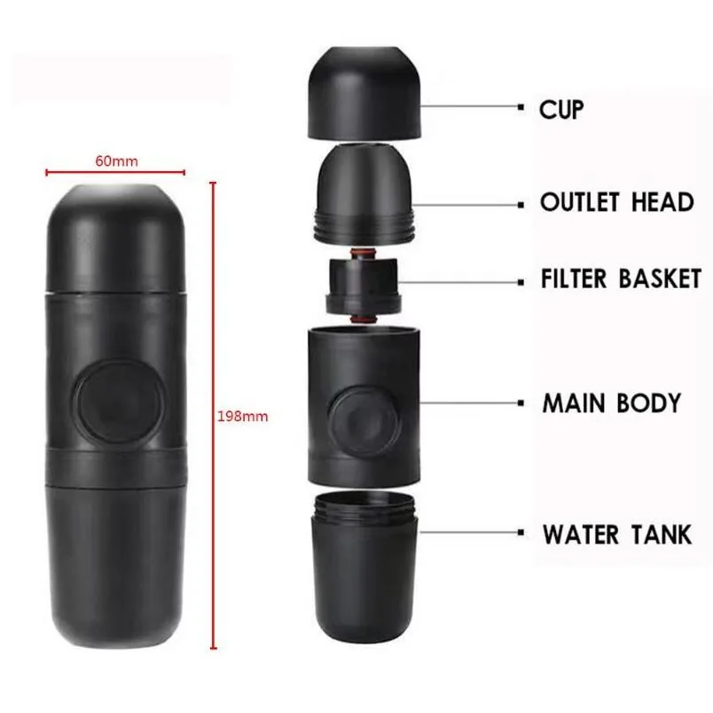 Portable Mini Handheld Espresso Coffee Machine Manual Pressing Maker For Home Office Travel Use - 8