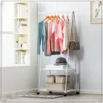 Multi-function Triangle Coat Rack Clothes Hanger Removable Bedroom Hanging With Wheels Floor Standing