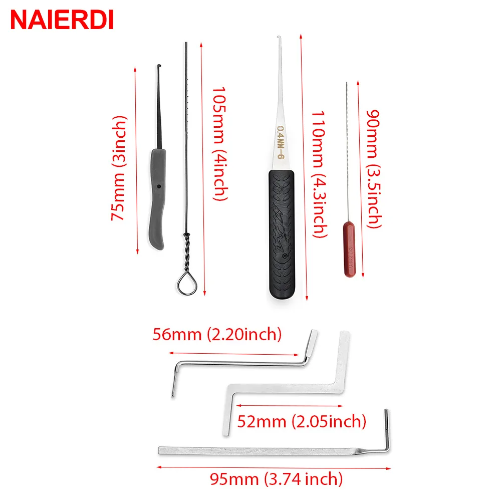Naierdi 17piece Stainless Steel Locksmith Tools Set Diy Auto Extractor Lock Pick Broken Key Removal - 1 Naierdi 17piece Stainless Steel Locksmith Tools Set Diy Auto Extractor Lock Pick Broken Key Removal - 1
