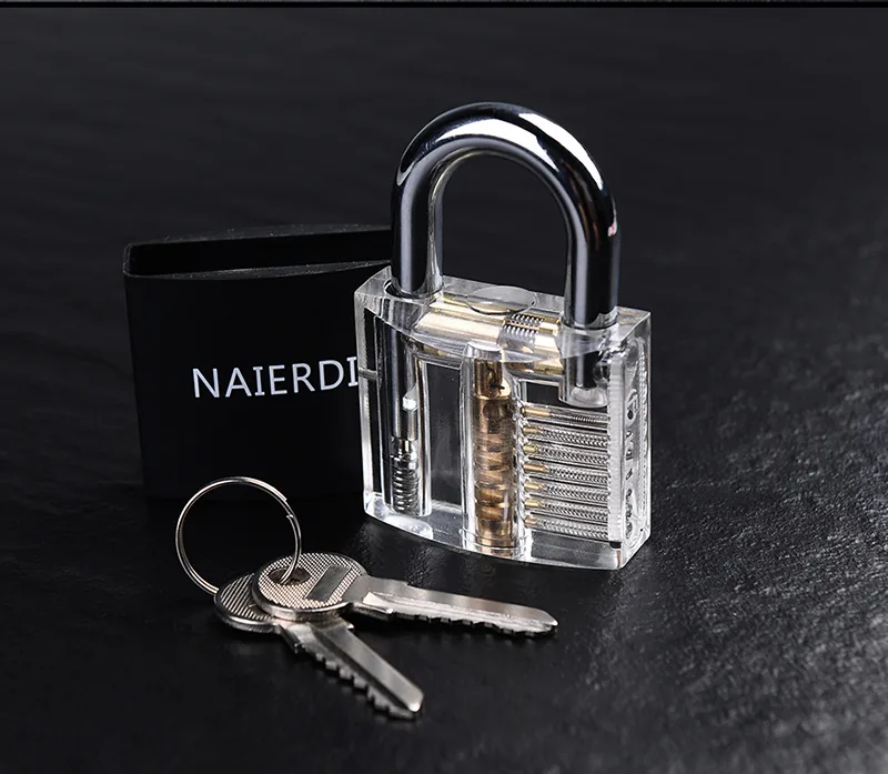 Naierdi Locksmith Transparent Practice Padlock Lock Pick Set Hand Tools With Broken Key Removal Hooks - 7 Naierdi Locksmith Transparent Practice Padlock Lock Pick Set Hand Tools With Broken Key Removal Hooks - 7