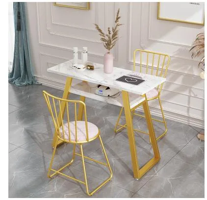 Doublesided Modern Nail Table And Chair Set Economy Durable Simple Design For Beauty Salons - 4 Doublesided Modern Nail Table And Chair Set Economy Durable Simple Design For Beauty Salons - 4