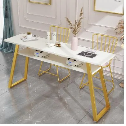 Doublesided Modern Nail Table And Chair Set Economy Durable Simple Design For Beauty Salons - 8 Doublesided Modern Nail Table And Chair Set Economy Durable Simple Design For Beauty Salons - 8