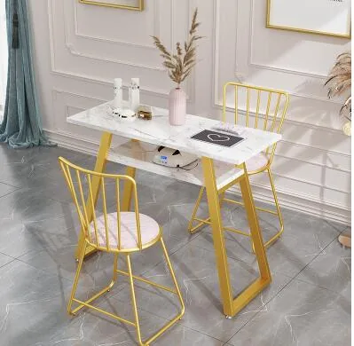 Doublesided Modern Nail Table And Chair Set Economy Durable Simple Design For Beauty Salons - 12 Doublesided Modern Nail Table And Chair Set Economy Durable Simple Design For Beauty Salons - 12