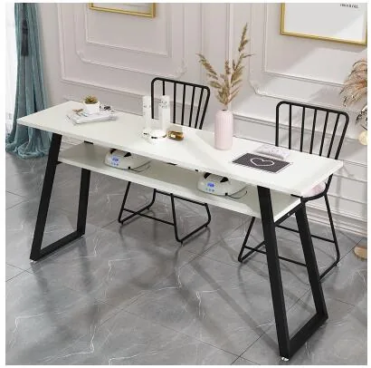 Doublesided Modern Nail Table And Chair Set Economy Durable Simple Design For Beauty Salons - 3 Doublesided Modern Nail Table And Chair Set Economy Durable Simple Design For Beauty Salons - 3