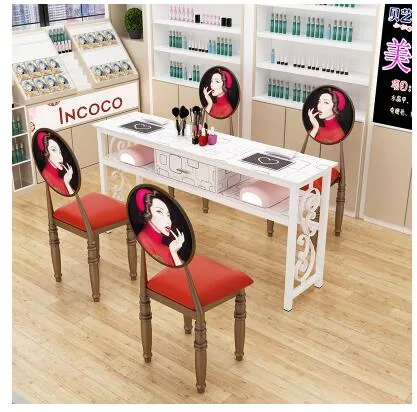Affordable Luxury Manicure Table Chair Set Double Or Single Simple Elegant Design For Beauty Salons - 13
