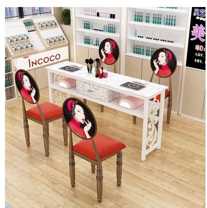 Affordable Luxury Manicure Table Chair Set Double Or Single Simple Elegant Design For Beauty Salons - 16