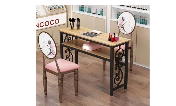 Affordable Luxury Manicure Table Chair Set Double Or Single Simple Elegant Design For Beauty Salons - 22