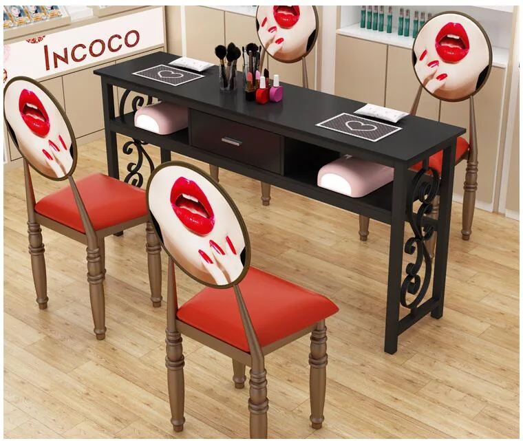 Affordable Luxury Manicure Table Chair Set Double Or Single Simple Elegant Design For Beauty Salons - 25