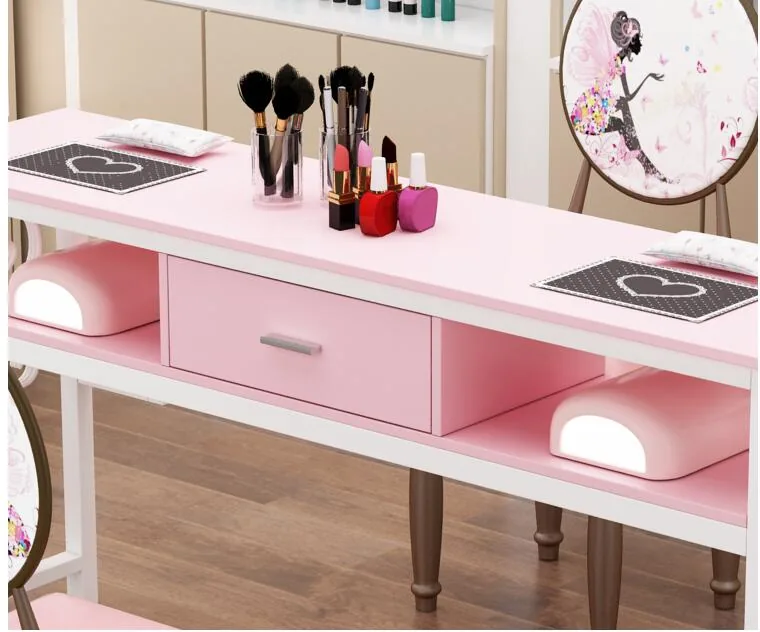 Affordable Luxury Manicure Table Chair Set Double Or Single Simple Elegant Design For Beauty Salons - 27