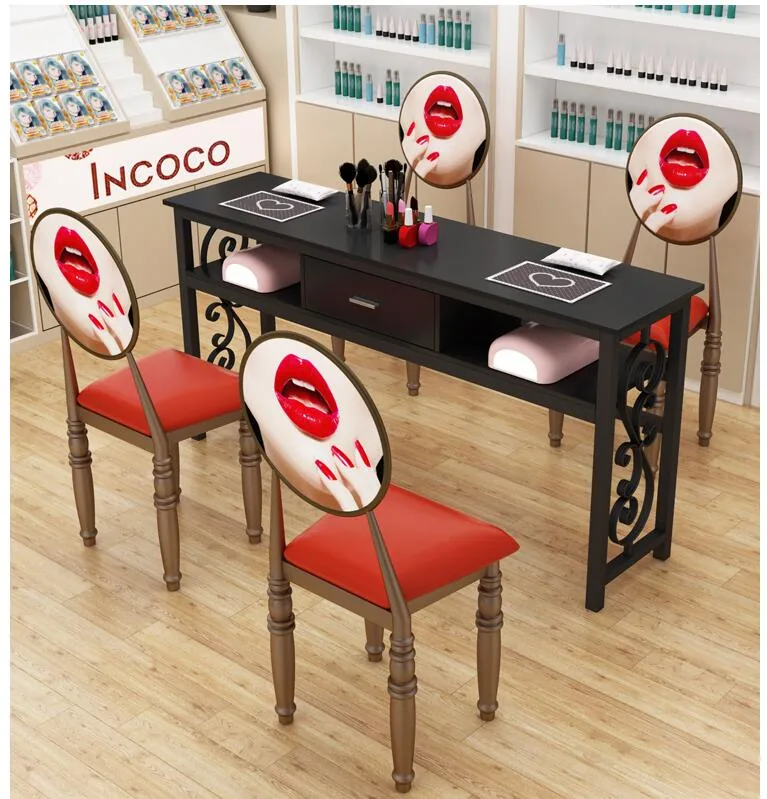 Affordable Luxury Manicure Table Chair Set Double Or Single Simple Elegant Design For Beauty Salons - 29
