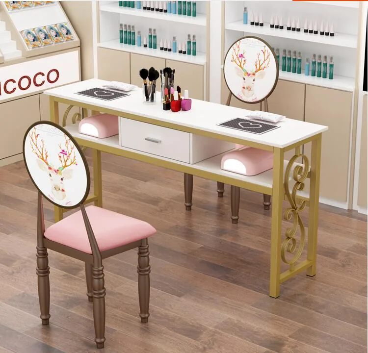 Affordable Luxury Manicure Table Chair Set Double Or Single Simple Elegant Design For Beauty Salons - 30