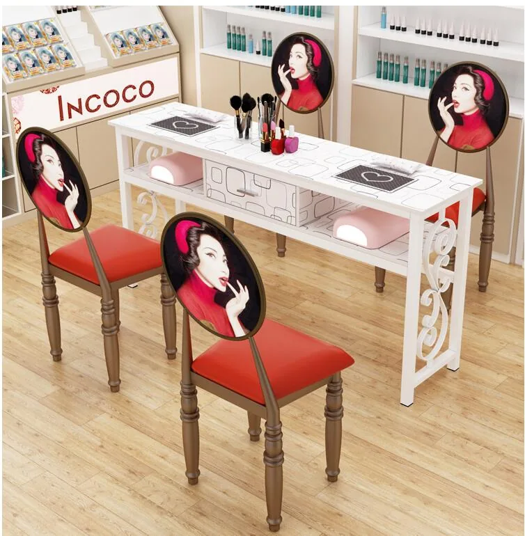 Affordable Luxury Manicure Table Chair Set Double Or Single Simple Elegant Design For Beauty Salons - 32