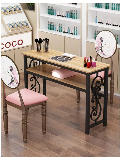 Affordable Luxury Manicure Table Chair Set Double Or Single Simple Elegant Design For Beauty Salons - 33